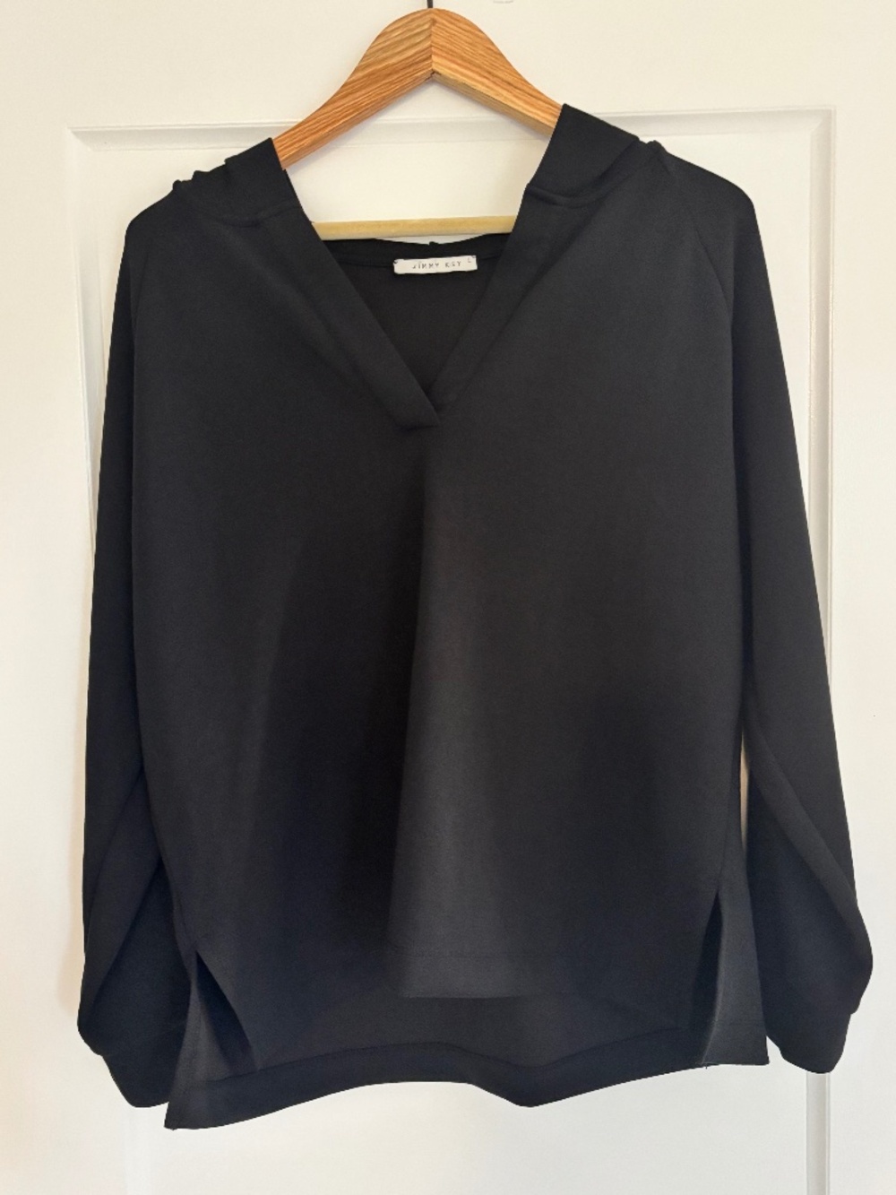 Jimmy Key Black Pull Over Hoodie Sweatshirt Women’s Size Large